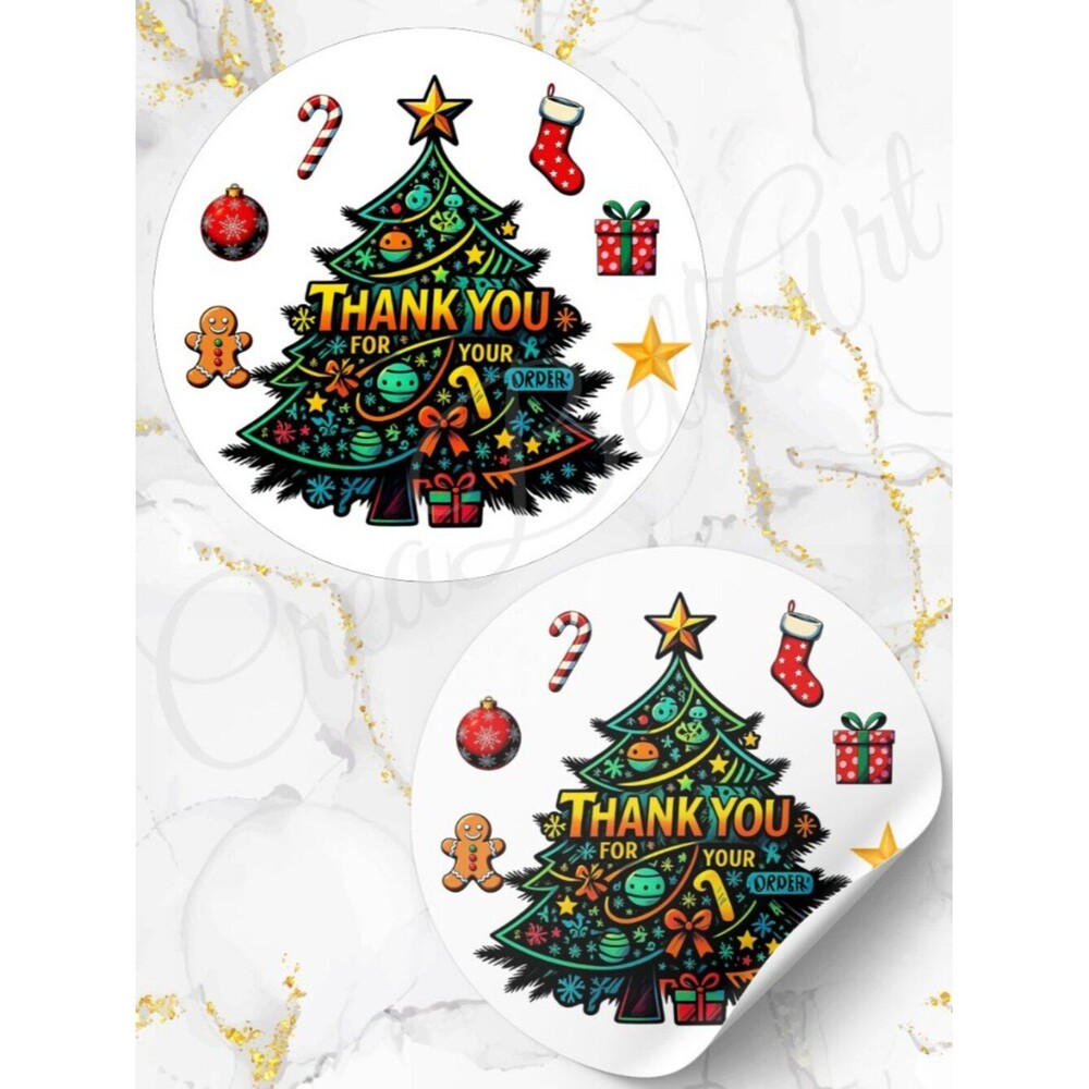 120 Pack Christmas Thank You Stickers